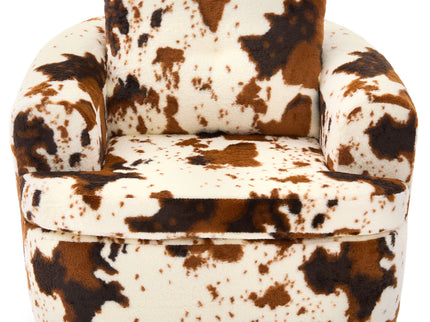 Modern Swivel Barrel Chair With Dual-Layer Cushion
