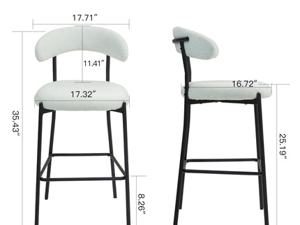 Counter Height Bar Stools With Powder Coating Base And Footrest