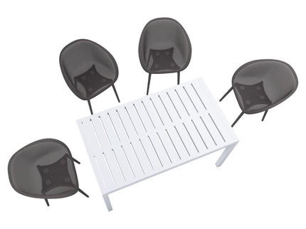 4 Pack Lounge Chair Set With Long Table