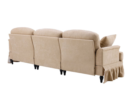 Cloud Sofa With Removable Ruffled Skirt With Ottoman And Flared Arms