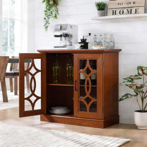 Spacious Sideboard With Adjustable Shelf Storage - Dark Oak