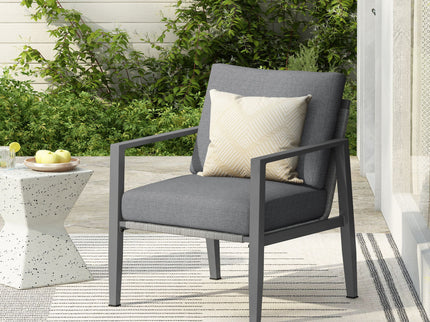 Modern Lounge Chair With Rope Accents And Cushions
