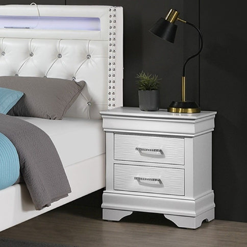 Nightstand With Drawers - White