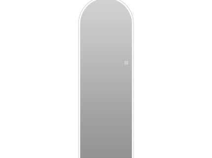 LED Full Length Wall Mirror With Symmetrical Arch Design, Dimmable 3 Color Temperature Lighting - Silver