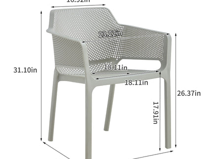 3 Piece Plastic Arm Chair Bistro Grs Premium Ocean Plastic