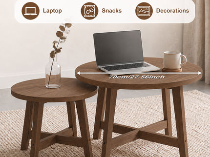 Round Nesting Stackable Tables For Living Room