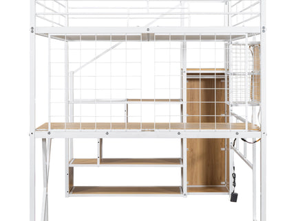 Loft Bed With Built In Work Station, Wardrobe, Storage Staircase And LED
