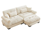 Beige / 2 Pc. 2 Seater Sectional, Ottoman