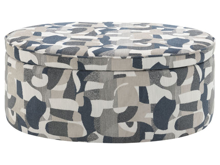 St. Helena - Oval Storage Ottoman With Removable Top - Indigo