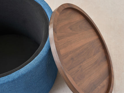 Nesting Ottomans, Round Coffee Table & Bench With Tray (Set of 2)