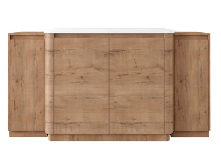 Freestanding Bathroom Vanity With Sink, 2 Small Storage Cabinets, Soft Close Doors