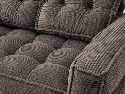 2 Seater Modular Corduroy Sofa With Chaise Lounge For Living Room