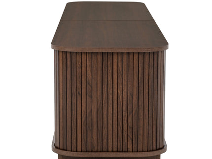 70" TV Stand With Ample Storage, Refined Curved Corners - Dark Brown