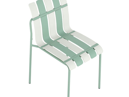 Single Chairs With Color Blocking Design (Set of 4) - Haze Green / White