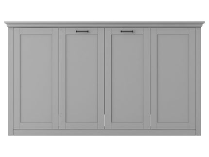 Twin Size Murphy Bed With Cabinet Storage - Gray