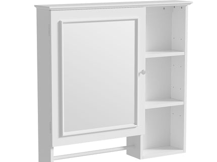 Wall Mounted Bathroom Storage Cabinet, Medicine Cabinets With Large Mirror Door, Adjustable Shelves And Three Open Storage Levels(Not Include Bathroom Vanity)