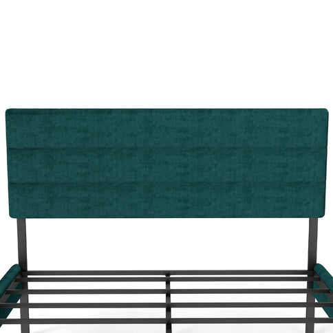 Upholstered Platform Bed Frame With Headboard, No Box Spring Needed, Underbed Storage