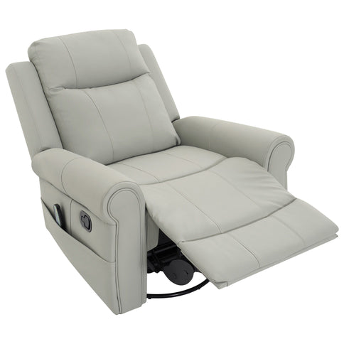 Manual Recliner Chair With 270 Degree Swivel, Massage & Heating, Dual Reclining Positions