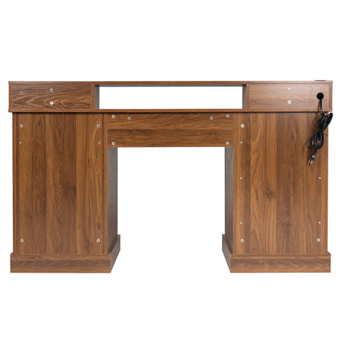 Office Desk With Charging Station & Storage Cabinet