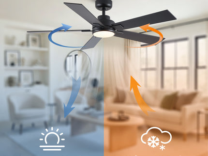Reversible Motor Integrated LED Dimmable Ceiling Fan With Light