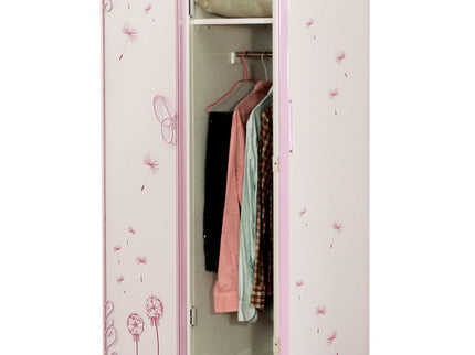 Priya II - Synthetic Leather Purple Wardrobe - Purple / White