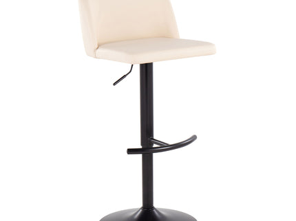 Toriano - Contemporary Adjustable Bar Stool With Rounded T Footrest (Set of 2)