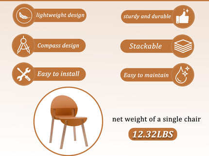 4 Piece Set Of Single Chairs, Traditional Elements With Round Table