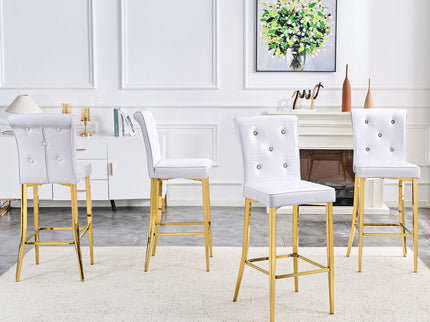 Bar Chairs With Crystal Clasp Design (Set of 2)