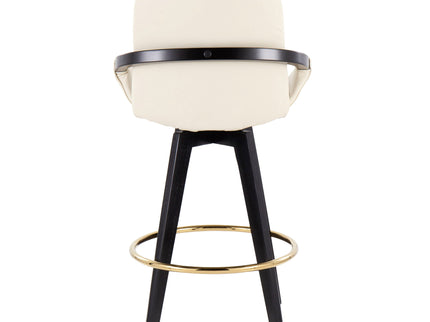 Cosmo - Contemporary Fixed Height Counter Stool With Swivel With Round Footrest (Set of 2)