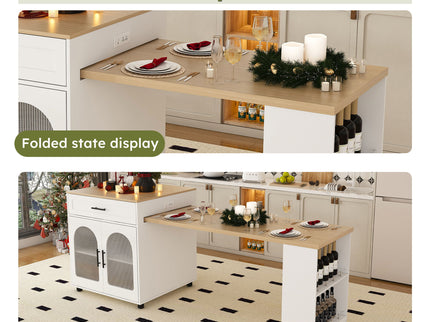 Expandable Kitchen Island With Power Outlet