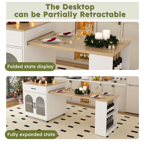 Expandable Kitchen Island With Power Outlet