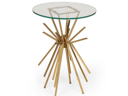 Table With Sunburst Design - Gold