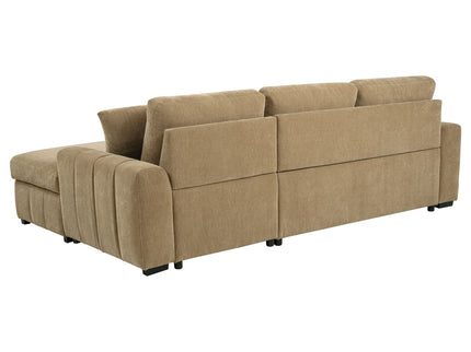 Logan - Sleeper Sectional Sofa With Right Arm Chaise - Camel