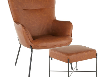 Izzy - Industrial Lounge Chair & Ottoman Set