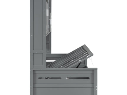 Daybed With All-In-One Cabinet And Shelf