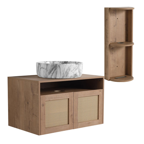 Bathroom Vanity & Art Sink And Storage Rack, Float Mounting Design