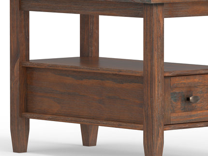 Warm Shaker - Narrow Side Table - Distressed Charcoal Brown