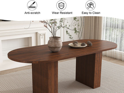 Modern Farmhouse Oval Dining Table With Slim Base