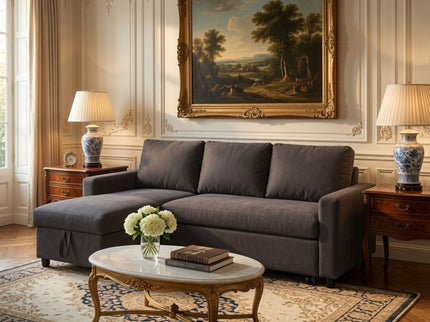 L - Shaped Convertible Sofa Bed With Storage Chaise