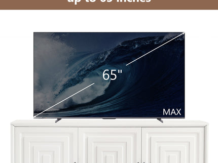TV Stand For TVs Up To 65", Modern Entertainment Center Media Console Cabinet With 2 Spacious Storage Space, Solid Wood Legs For Living Room