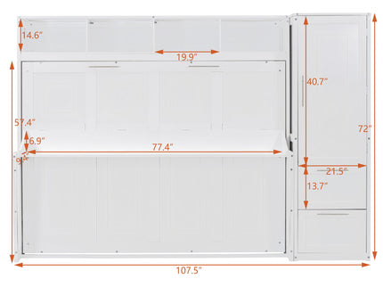 Space Saving Murphy Wall Bed With Closet And Drawers
