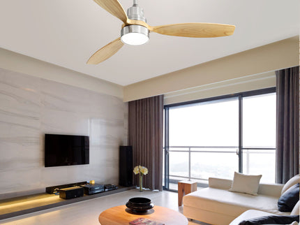 52" Integrated LED Ceiling Fan With Remote Control And Blades For Living Room