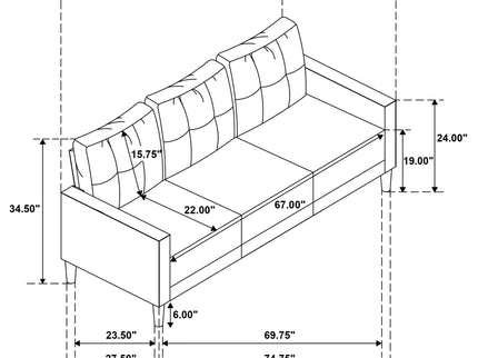 Heather - Track Arm Sofa Set