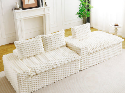 Modular Sofa, Convertible Twin Seat With Chaise Lounge