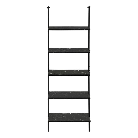 Bookshelf, Bookcase, Etagere, Ladder, 5 Tier, For Office, Marble Look Contemporary & Modern