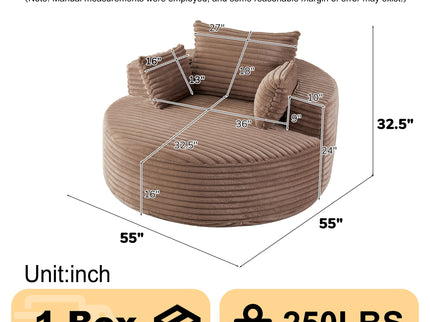 Modern Single Sofa With Backrest Pillow For Living Room