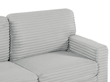 Upholstered U-Shaped Sectional Sofa With Movable Ottoman And Side Storage Pockets