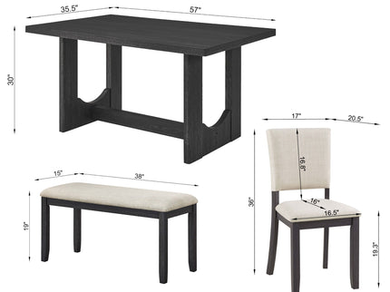 Dining Table Set, Rectangular Kitchen Table With Upholstered Chairs