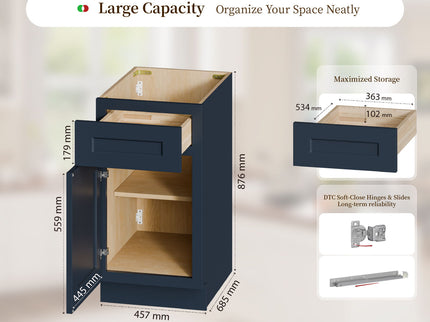 Shaker Base Cabinet & Soft-Close Door And Drawer