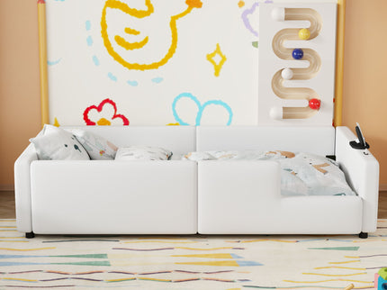 Platform Bed With Guardrail And Charging Station